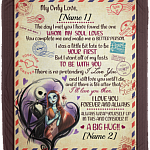 Personalized Jack My Only Love the Day I Met You I Found the One Fleece Blanket - Mink Sherpa Blanket, White, Cozy Plush Fleece Blanket - 50x60