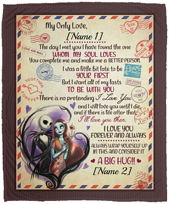 Personalized Jack My Only Love the Day I Met You I Found the One Fleece Blanket - Mink Sherpa Blanket, White, Cozy Plush Fleece Blanket - 50x60