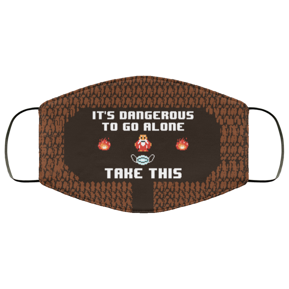 Legend It's Dangerous to Go Alone Take This Mask Funny Washable Reusable Custom - Printed Cloth Face Mask Cover, White, Cloth Face Cover