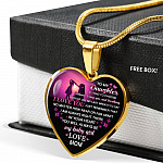 Mom to My Daughter if I Had to Choose Between Loving You and Breathing Heart Pendant Necklace - Heart Luxury Necklace (Gold Plated)