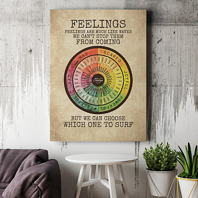 Alternative view of Feelings Are Much Like Waves Jobs Gallery Wrapped Framed Canvas Prints - Unframed Poster - Home Decor Art