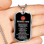 FIREFIGHTER'S PRAYER When I Am Called to Duty God Wherever Flames May Rage Dog Tag Pendant Necklace - Dog Tag (Silver)