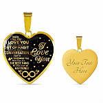 When I Tell You I Don’t Say It Out Of Habit I Love You Heart Pendant Necklace - Necklace For Wife From Husband - Heart Luxury Necklace (Gold Plated)