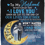 To My Husband When We Get To The End Of Our Lives Together Love You Fleece Blanket - Premium Sherpa Blanket, White, Cozy Plush Fleece Blanket - 50x60