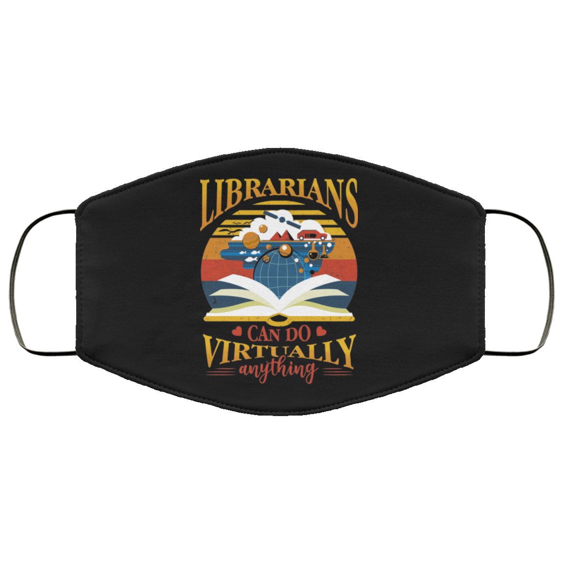 Proud Librarians Can Do Virtually Anything Pride Washable Reusable Custom - Printed Cloth Face Mask Cover, Black, Cloth Face Cover