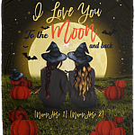 Personalized I Love You To The Moon And Back Witches Halloween Bestie Fleece Blanket - Premium Sherpa Blanket, White, Cozy Plush Fleece Blanket - 50x60 Personalized I Love You To The Moon And Back Witches Halloween Bestie Fleece Blanket - Premium Sherpa Blanket, White, Cozy Plush Fleece Blanket - 50x60