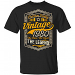 Premium Quality Vintage 1980 - The Man The Myth The Legend T-Shirt, Black, Unisex T-Shirt Premium Quality Vintage 1980 - The Man The Myth The Legend T-Shirt, Black, Unisex T-Shirt