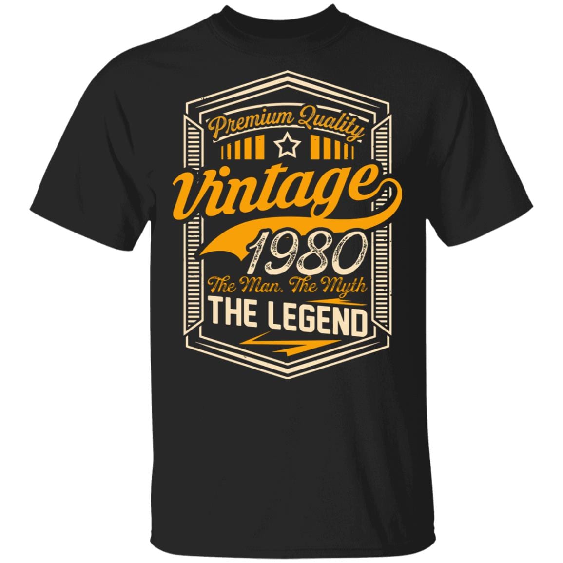 Premium Quality Vintage 1980 - The Man The Myth The Legend T-Shirt, Black, Unisex T-Shirt Premium Quality Vintage 1980 - The Man The Myth The Legend T-Shirt, Black, Unisex T-Shirt