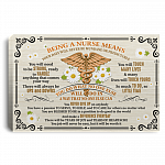 Being A Nurse Means Your Day Will Never Be Mundane Wrapped Framed Canvas Prints-Unframed Poster, White, 0.75'' Framed Canvas