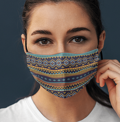 Alternative view of Native American Pattern Patchwork Washable Reusable Custom - Printed Cloth Face Mask Cover
