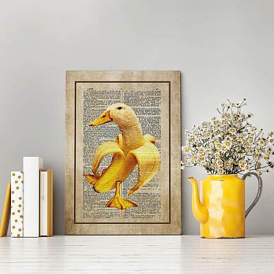 Alternative view of Banana Duck Anthropomorphic Art Gallery Wrapped Framed Canvas Prints – Unframed Poster