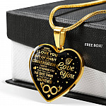 When I Tell You I Don’t Say It Out Of Habit I Love You Heart Pendant Necklace - Necklace For Wife From Husband - Heart Luxury Necklace (Gold Plated)