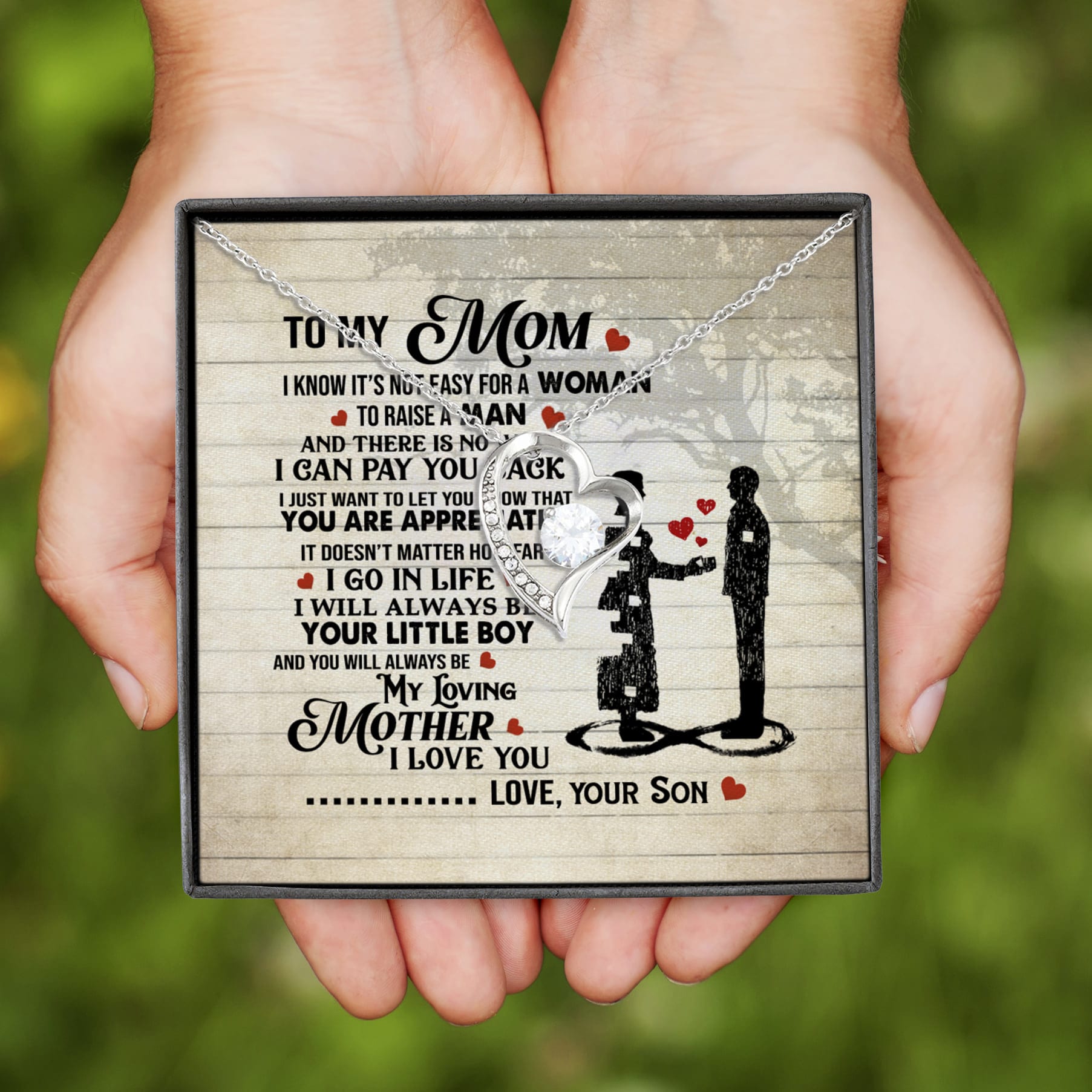 1. To My Mom_Son Forever Love Necklace (Silver)