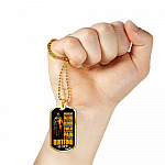 Crawling Is Acceptable Falling Is Acceptable Blood Is Acceptable Sweat Is Acceptable Pain Is Acceptable US Army Veteran Dog Tag Pendant Necklace - Dog Tag (Gold Plated)