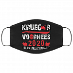 Krueger Voorhees Let Us Take A Stab At It Washable Reusable Custom Printed Cloth Face Mask Cover - Halloween Horror Face Mask, Black, Cloth Face Cover