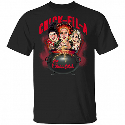 Hocus Pocus Three Witch Chick-Fi-l-A Halloween Funny T-Shirt, Black, Unisex T-Shirt
