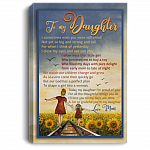 To My Daughter I Sometimes Wish You Were Still Small Wrapped Framed Canvas Prints-Unframed Poster, White, 0.75'' Framed Canvas