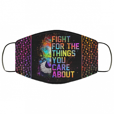 Fight For The Things You Care RBG Washable Reusable Printed Cloth Face Mask Cover, Black, Cloth Face Cover