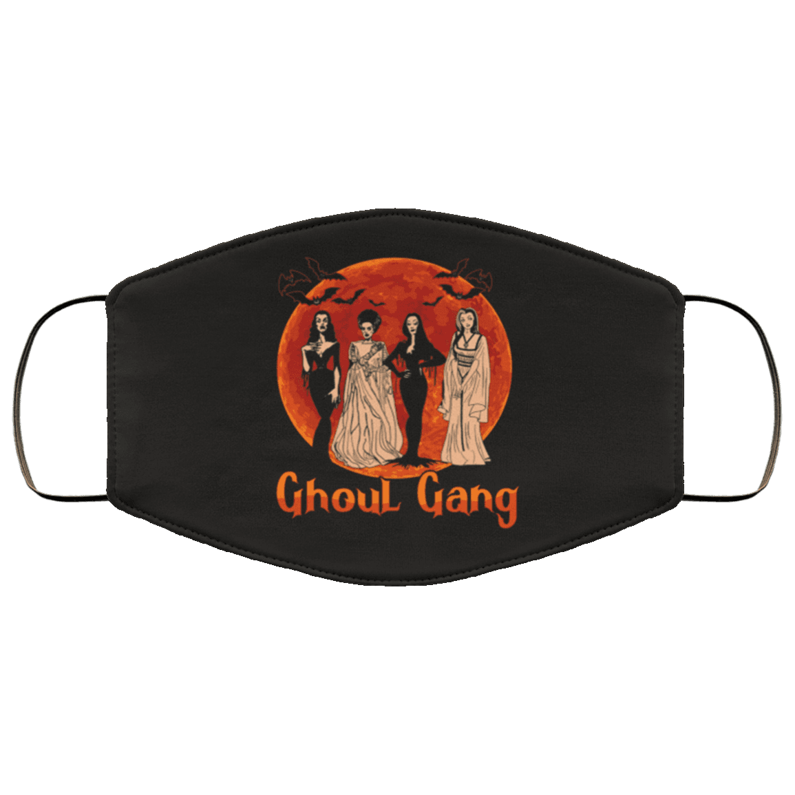 Ghoul Gang Halloween Squad Goals Elvira Morticia Washable Reusable Custom - Cloth Face Mask Cover, White, Cloth Face Cover