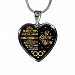 When I Tell You I Don’t Say It Out Of Habit I Love You Heart Pendant Necklace - Necklace For Wife From Husband - Heart Luxury Necklace (Silver)