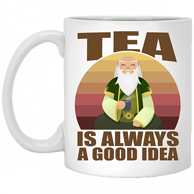 Vintage Uncle Tea Is Always a Good Idea Ceramic Coffee Mug - Water Bottle - Color Changing Mug, White, 11 oz. White Mug