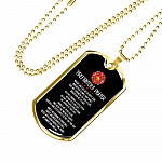 FIREFIGHTER'S PRAYER When I Am Called to Duty God Wherever Flames May Rage Dog Tag Pendant Necklace - Dog Tag (Gold Plated)