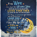 To My Wife Never Forget That I Love You When We Get To The End Of Our Lives Fleece Blanket - Premium Sherpa Blanket, White, Cozy Plush Fleece Blanket - 50x60 To My Wife Never Forget That I Love You When We Get To The End Of Our Lives Fleece Blanket - Premium Sherpa Blanket, White, Cozy Plush Fleece Blanket - 50x60
