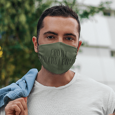 Alternative view of Front Toward Enemy M18a1 Claymore Mine - Washable Reusable Custom Printed Cloth Face Mask Cover