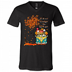 It's the Most Wonderful Time of the Year - Fall Season Cute Horror Characters T-Shirt - V Neck, Black, V-Neck T-Shirt