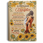 A Message For My Daughter You Will Always Be My Little Girl Wrapped Framed Canvas Prints-Unframed Poster, White, 0.75'' Framed Canvas