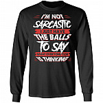 I'm Not Sarcastic I Just Have The Balls To Say What Everyone Else Is Thinking Hoodie - Sweatshirt - Long Sleeve, Black, Long Sleeve I'm Not Sarcastic I Just Have The Balls To Say What Everyone Else Is Thinking Hoodie - Sweatshirt - Long Sleeve, Black, Long Sleeve