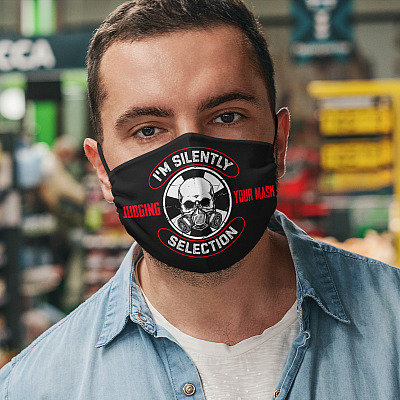 Alternative view of I'm Silently Judging Your Mask Selection Washable Reusable Custom - Printed Cloth Face Mask Cover