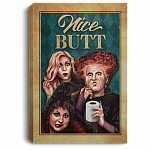 Nice Butt Hocus Witches Halloween Framed Canvas Prints - Unframed Poster - Nice Butt Bathroom Wall Decor, White, 0.75'' Framed Canvas