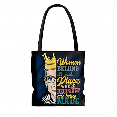 Alternative view of Women Belong in All Places Where Decisions Are Being Made R.B.G Feminist All Over Print Tote Bag - Shoulder Bag