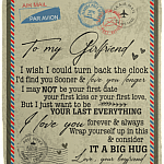 To My Girlfriend I Wish I Could Turn Back The Clock Letter Fleece Blanket - Premium Sherpa Blanket - Woven Blanket, White, Cozy Plush Fleece Blanket - 50x60 To My Girlfriend I Wish I Could Turn Back The Clock Letter Fleece Blanket - Premium Sherpa Blanket - Woven Blanket, White, Cozy Plush Fleece Blanket - 50x60