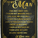 To My Man The Day I Met You I Found My Missing Piece Fleece Blanket - Premium Sherpa Blanket - Woven Blanket, White, Cozy Plush Fleece Blanket - 50x60 To My Man The Day I Met You I Found My Missing Piece Fleece Blanket - Premium Sherpa Blanket - Woven Blanket, White, Cozy Plush Fleece Blanket - 50x60