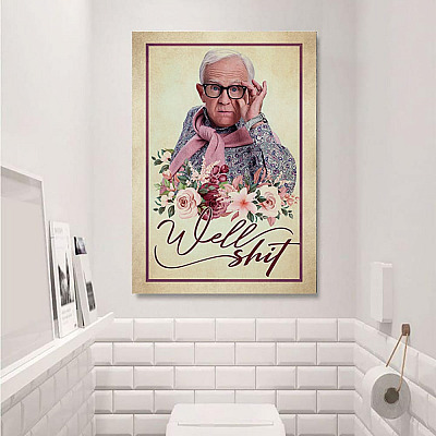Alternative view of Well Shit Framed Canvas Prints - Unframed Poster - Funny Bathroom Decor - Funny Toilet Sign