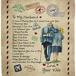 To My Husband I Didn't Marry You So I Could Live With You Message Letter Fleece Blanket - Premium Sherpa Blanket, White, Cozy Plush Fleece Blanket - 50x60