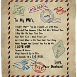 From Husband To My Wife I Didn't Marry You So I Could Live With You Fleece Blanket - Premium Sherpa Blanket, White, Cozy Plush Fleece Blanket - 50x60 From Husband To My Wife I Didn't Marry You So I Could Live With You Fleece Blanket - Premium Sherpa Blanket, White, Cozy Plush Fleece Blanket - 50x60