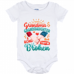Grandma and Granddaughter a Bond That Can't Be Broken Baby Onesie - Baby Infant Bodysuit Gift, White, Baby Onesie - 12 Month