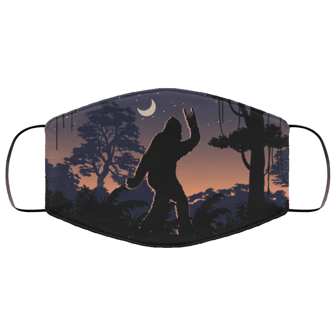 Bigfoot Rock n Roll Sign Language Washable Reusable Custom - Funny Bigfoot Printed Cloth Face Mask Cover, White, Cloth Face Cover Bigfoot Rock n Roll Sign Language Washable Reusable Custom - Funny Bigfoot Printed Cloth Face Mask Cover, White, Cloth Face Cover