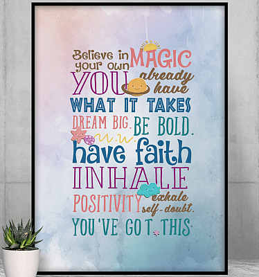 Alternative view of Believe in Your Own Magic You've Got This Wrapped Framed Canvas Print - Unframed Poster - Kids Wall Art Decor
