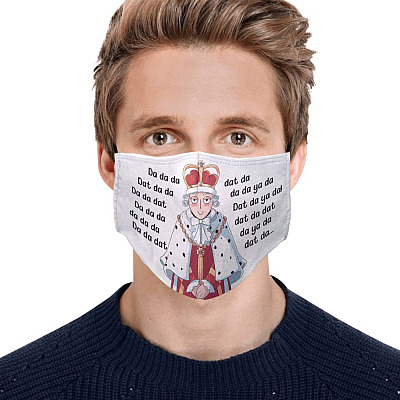 Alternative view of Cute Da Da Dat King George - Hamilton Author Washable Reusable Custom - Printed Cloth Face Mask Cover
