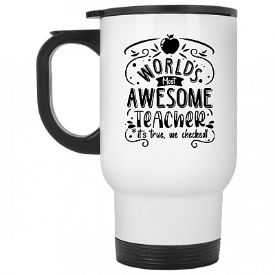 14 oz. White Travel Mug