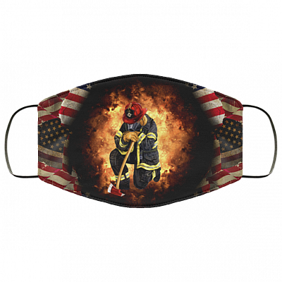 Proud To Be A Firefighter Washable Reusable Custom-Printed Cloth Face Mask Cover, White, Cloth Face Cover