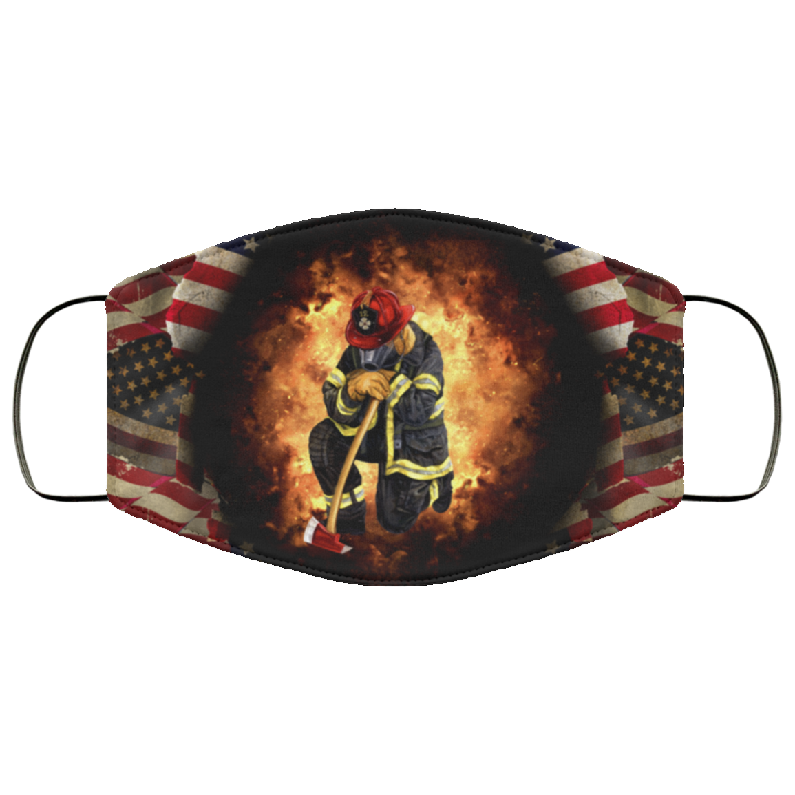 Proud To Be A Firefighter Washable Reusable Custom-Printed Cloth Face Mask Cover, White, Cloth Face Cover