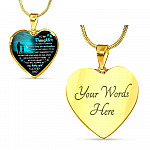 Dad to My Daughter if I Had to Choose Between Loving You and Breathing Heart Pendant Necklace - Heart Luxury Necklace (Gold Plated)