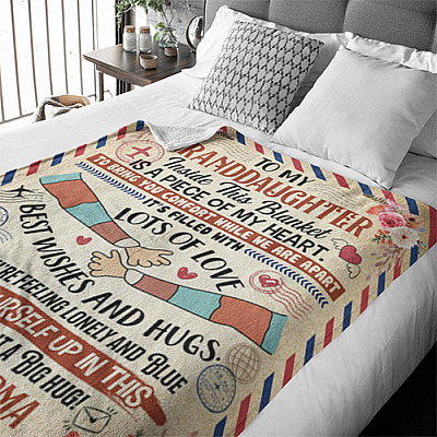 Alternative view of To My Granddaughter Inside This Blanket Is A Piece Of My Heart Letter Fleece Blanket - Premium Sherpa Blanket