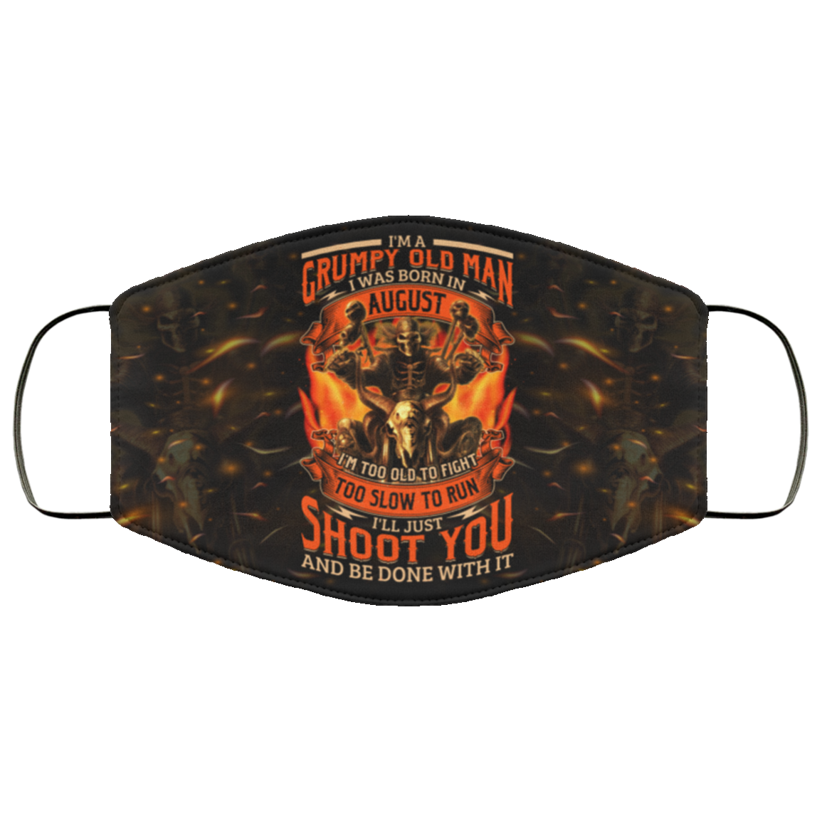 I'm A Grumpy Old Man I Was Born In August Washable Reusable Custom - Printed Cloth Face Mask Cover, White, Cloth Face Cover I'm A Grumpy Old Man I Was Born In August Washable Reusable Custom - Printed Cloth Face Mask Cover, White, Cloth Face Cover