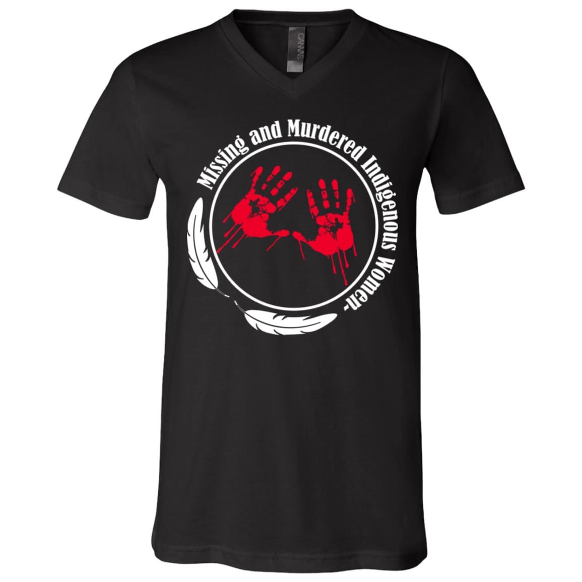 Missing And Murdered Indigenous Women T-Shirt - V-Neck - MMIW Native American Shirt, Black, V-Neck T-Shirt